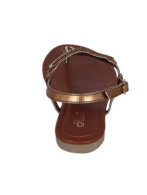 bronze faux leather back strap sandals - 14183448 - Standard Image - 3