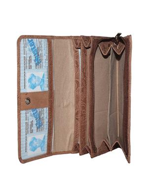 brown leather regular clutch - 14183864 - Standard Image - 3