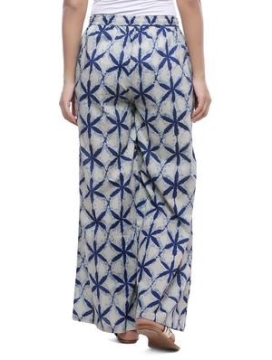 blue cotton palazzos - 14185014 - Standard Image - 3