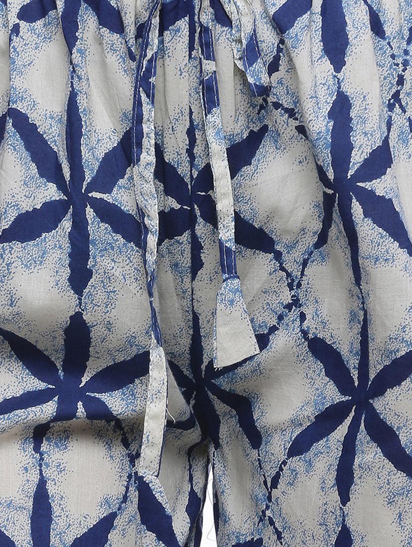 blue cotton palazzos - 14185014 - Zoom Image - 4