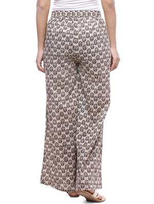 white printed cotton palazzo - 14185018 - Standard Image - 3
