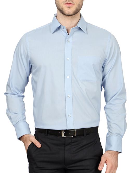 blue cotton formal shirt - 14185412 - Standard Image - 1