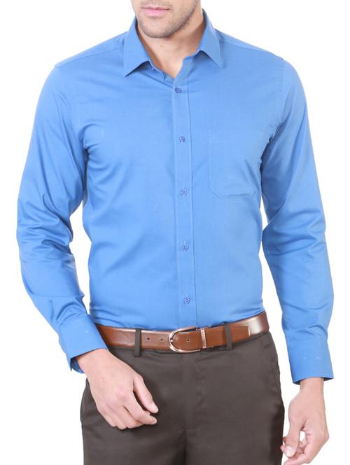 blue cotton formal shirt - 14185457 - Standard Image - 1