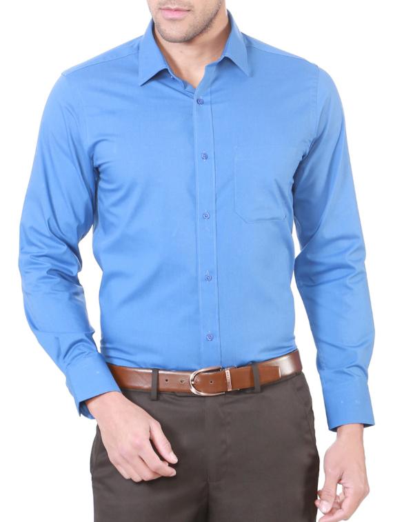 blue cotton formal shirt - 14185457 - Zoom Image - 1