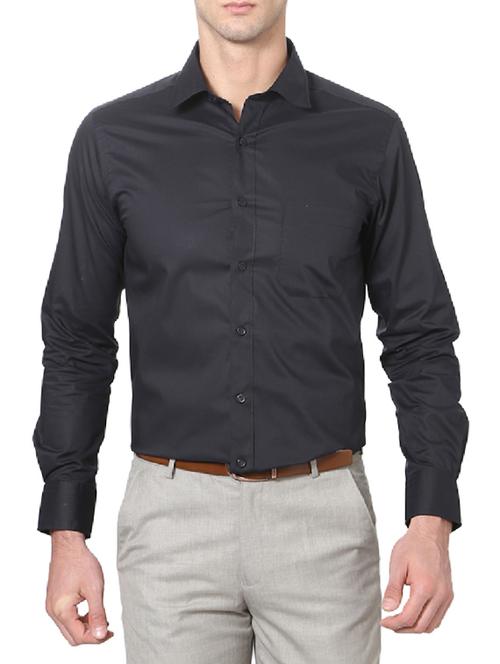 black cotton formal shirt - 14185470 - Standard Image - 1