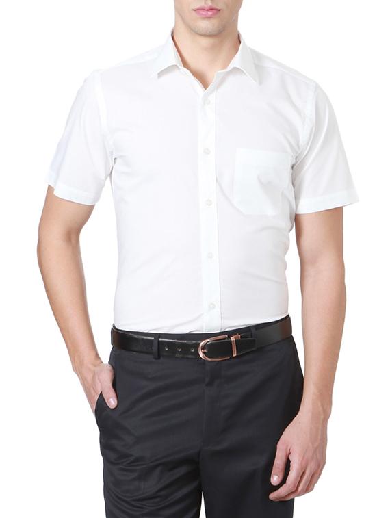 white cotton blend formal shirt - 14185771 - Zoom Image - 1