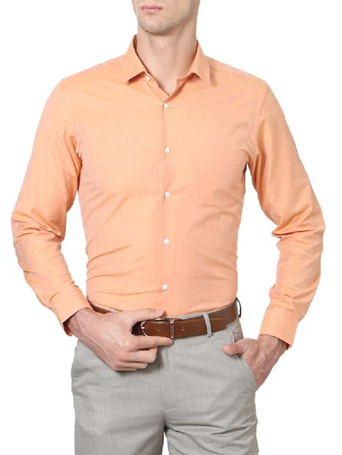 orange cotton formal shirt - 14185838 - Standard Image - 1