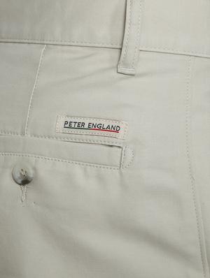 beige cotton flat front casual trouser - 14186315 - Standard Image - 3