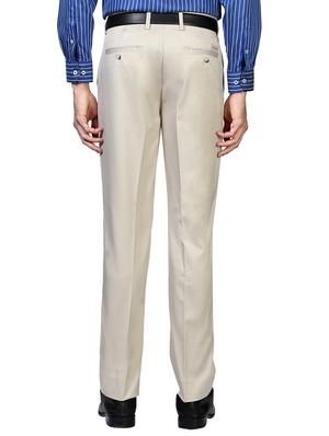 beige polyester blend flat front trouser - 14188451 - Standard Image - 2