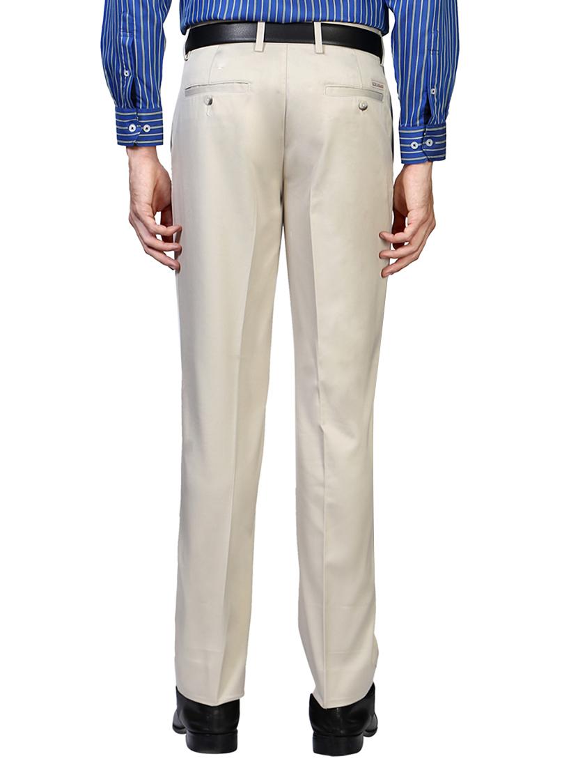 beige polyester blend flat front trouser - 14188451 - Zoom Image - 2