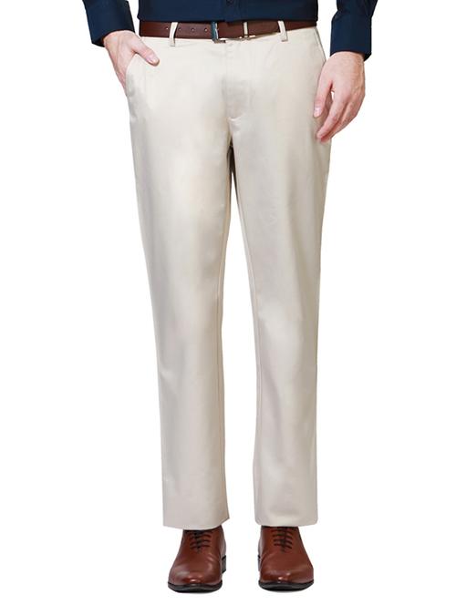 white polyester blend flat front formal trouser - 14188465 - Standard Image - 1