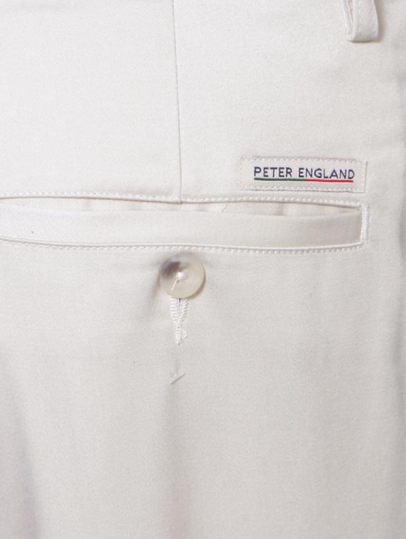 white polyester blend flat front formal trouser - 14188465 - Zoom Image - 3