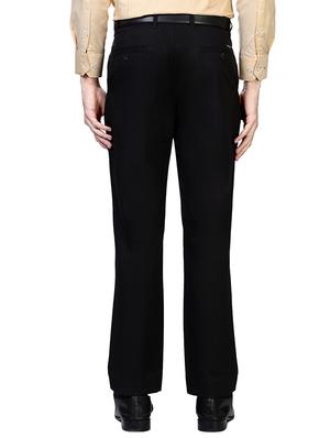 black cotton flat formal trouser - 14188471 - Standard Image - 2