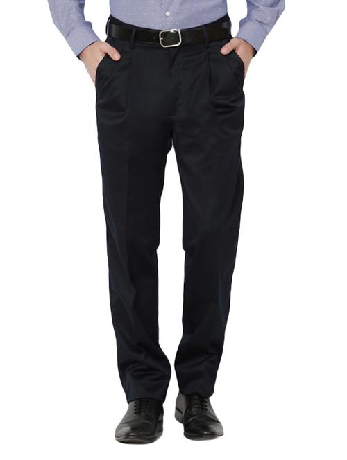 navy blue polyester blend formal trouser - 14188517 - Standard Image - 1
