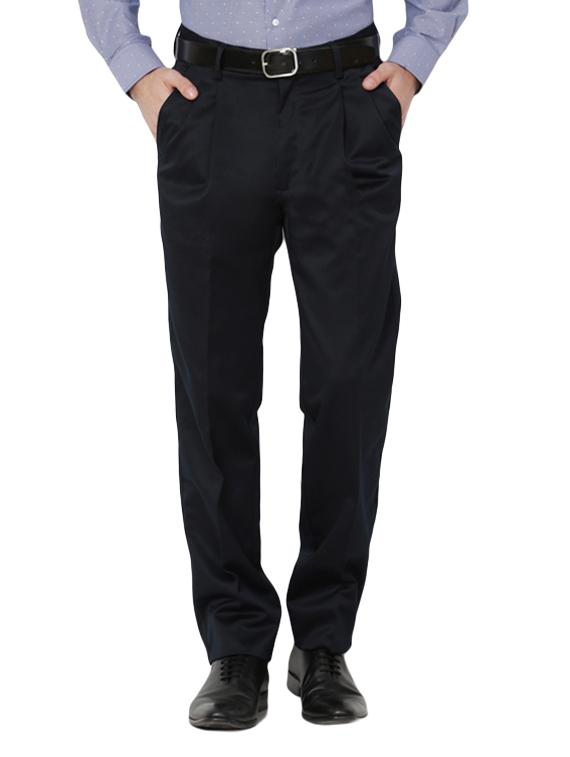 navy blue polyester blend formal trouser - 14188517 - Zoom Image - 1