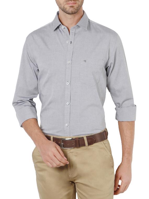 grey cotton casual shirt - 14188642 - Zoom Image - 1