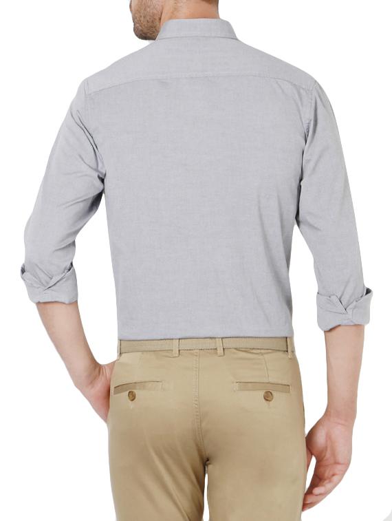 grey cotton casual shirt - 14188642 - Zoom Image - 2