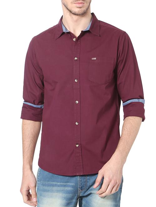 red cotton casual shirt - 14188754 - Standard Image - 1