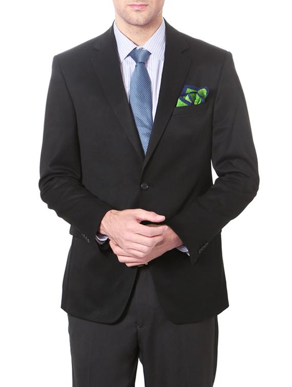 black solid single breasted formal blazer - 14189055 - Zoom Image - 1
