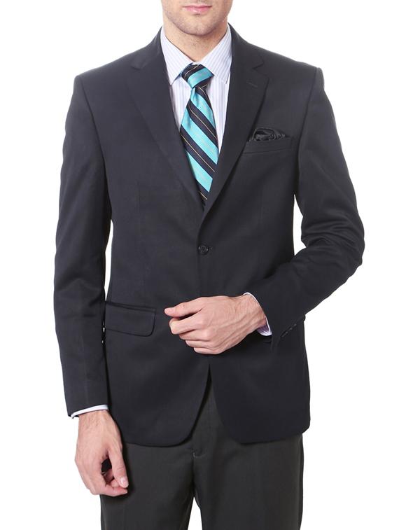 black solid single breasted formal blazer - 14189057 - Zoom Image - 1