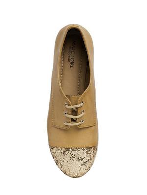 beige faux leather laceup casual shoes - 14189771 - Standard Image - 4