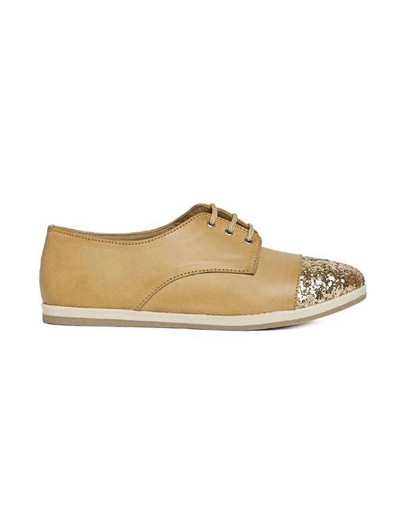 beige faux leather laceup casual shoes - 14189771 - Zoom Image - 2