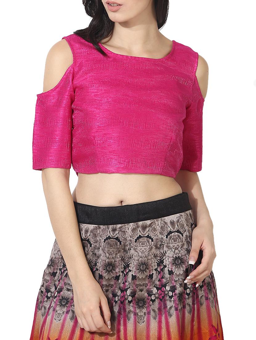 pink silk solid blouse - 14190108 - Zoom Image - 1