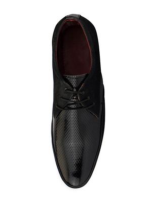 black leatherette lace-up derby - 14190614 - Standard Image - 3