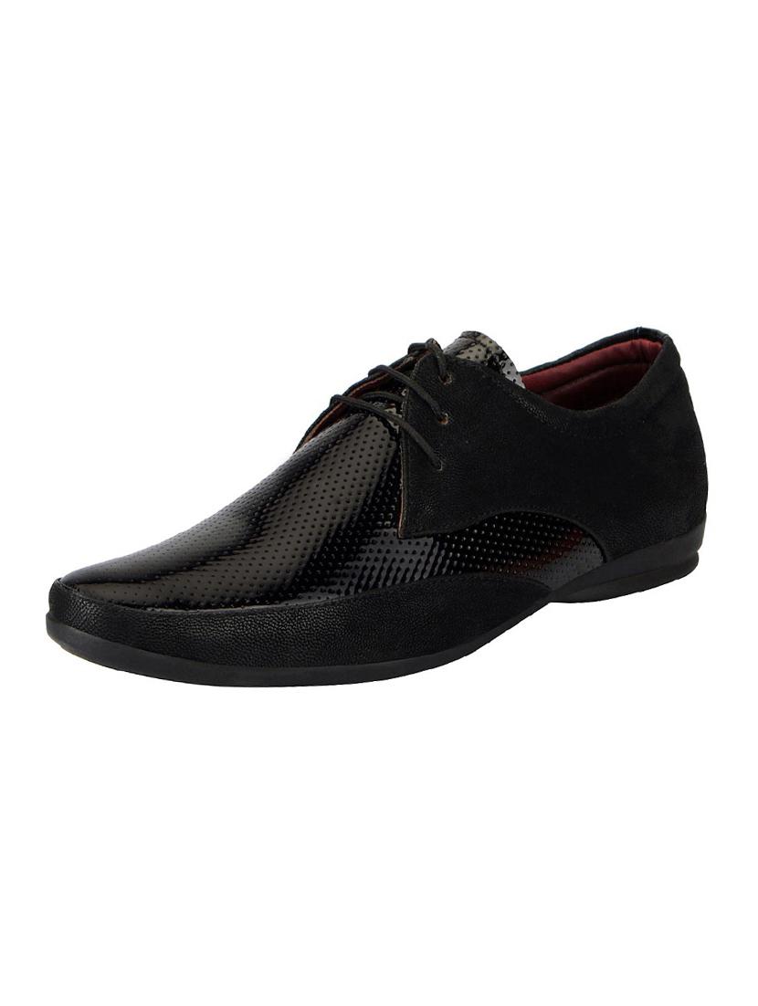 black leatherette lace-up derby - 14190614 - Zoom Image - 2