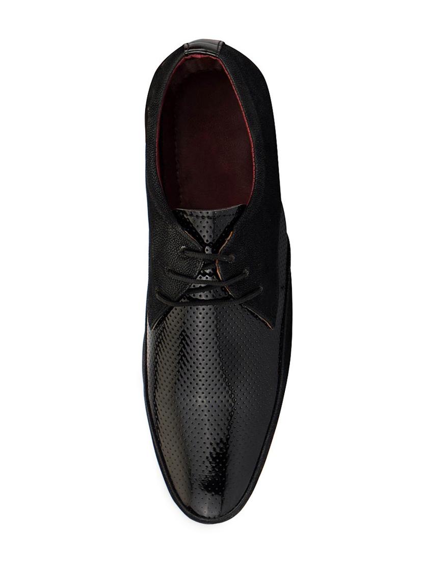 black leatherette lace-up derby - 14190614 - Zoom Image - 3