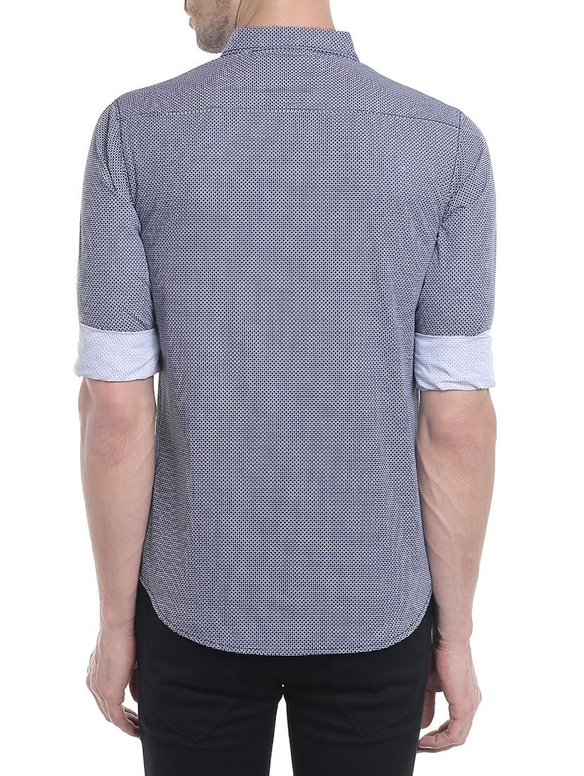 blue cotton casual shirt - 14191577 - Zoom Image - 3