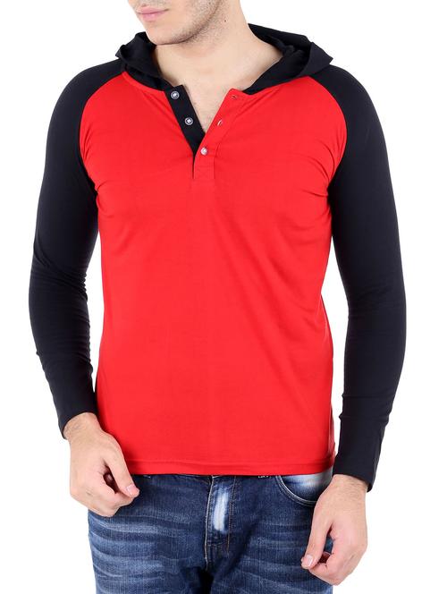 red cotton raglan t-shirt - 14191668 - Standard Image - 1