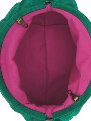 green silk pouch clutch - 14191794 - Standard Image - 3