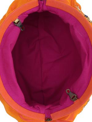 orange silk pouch clutch - 14191795 - Standard Image - 3