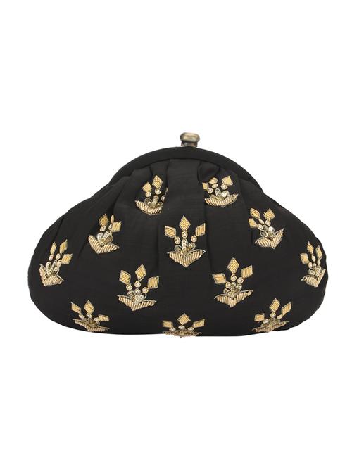 black silk pouch clutch - 14191796 -  Standard Image - 0