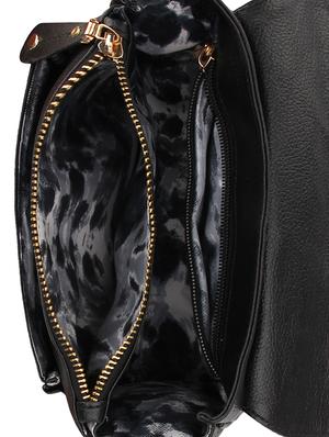 black leatherette regular sling bag - 14191804 - Standard Image - 3