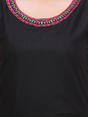 black viscose straight kurta - 14194154 - Standard Image - 4