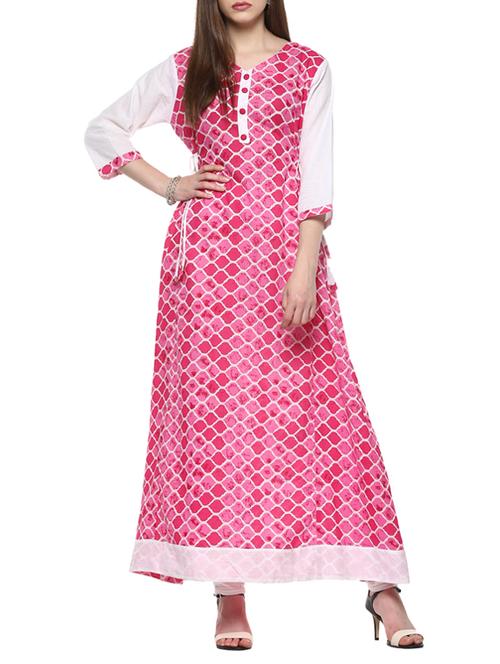 geometrical flared kurta - 14194181 - Standard Image - 1