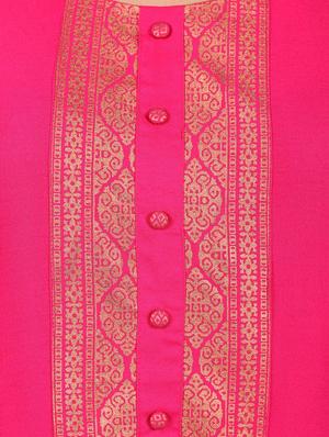 pink viscose straight kurta - 14195018 - Standard Image - 4