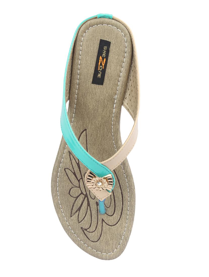 sea green toe separator sandal - 14195281 - Zoom Image - 4