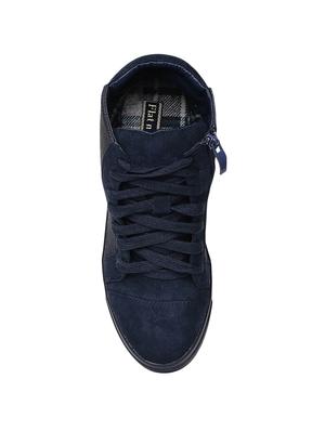 blue faux leather laceup sneakers - 14195614 - Standard Image - 5