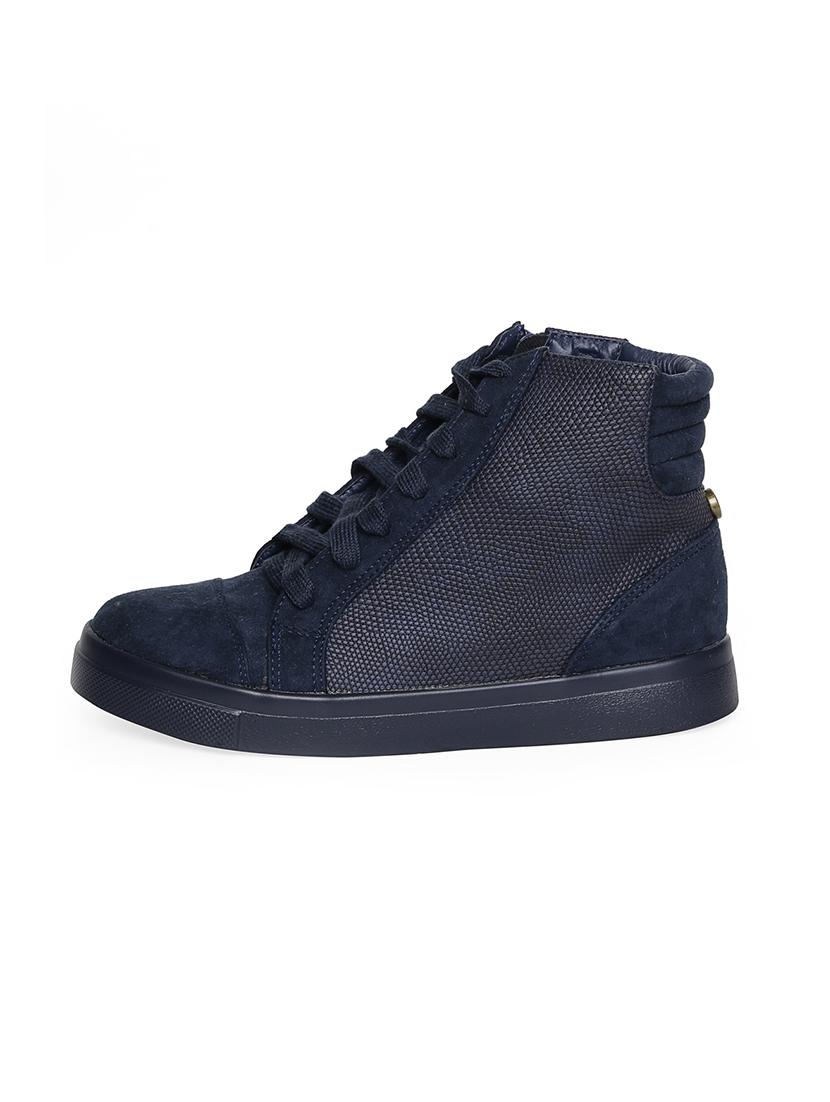 blue faux leather laceup sneakers - 14195614 - Zoom Image - 3