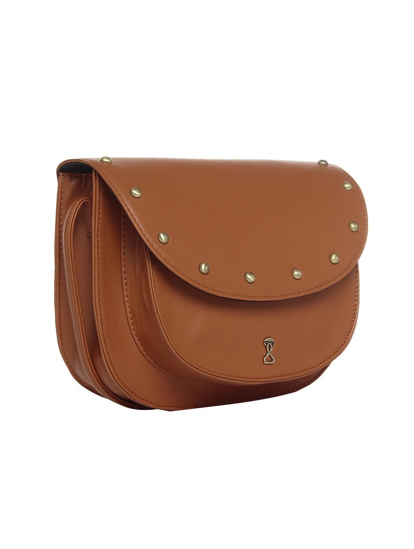 brown leatherette regular sling bag - 14196832 - Zoom Image - 4