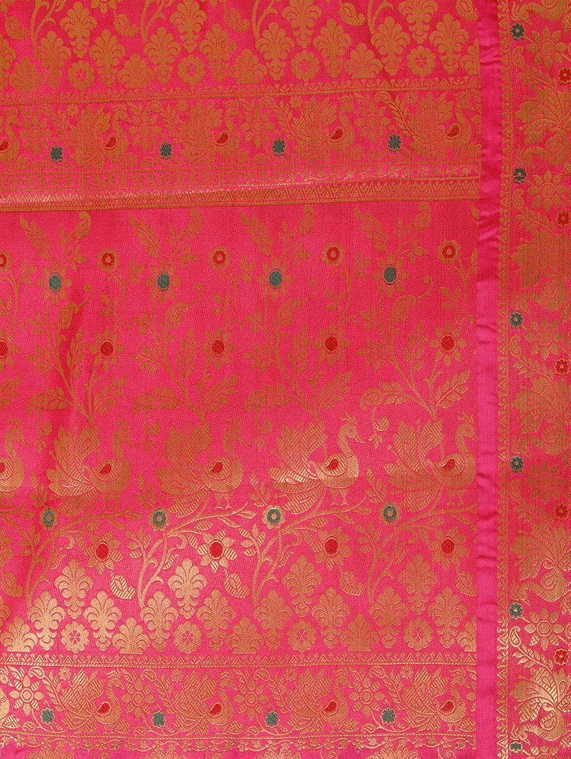 pink art silk kanjivaram saree with blouse - 14198611 - Zoom Image - 4