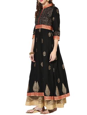 block print flared kurta - 14204419 - Standard Image - 2