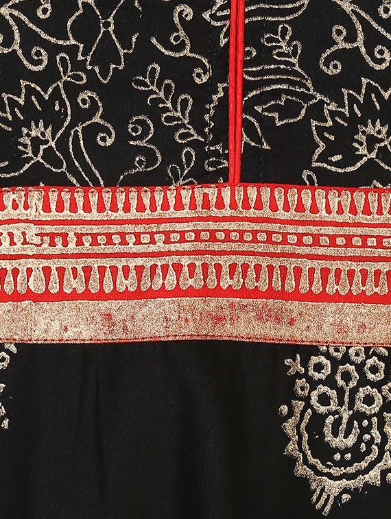 block print flared kurta - 14204419 - Zoom Image - 4