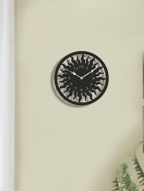 sehaz artworks sun in circle black wall clock - 14205693 - Standard Image - 1