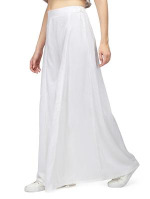 white viscose palazzos - 14205805 - Standard Image - 2
