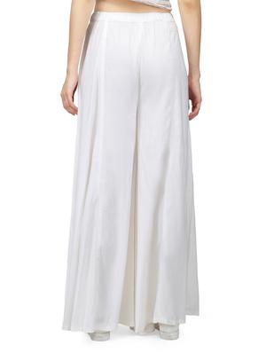 white viscose palazzos - 14205805 - Standard Image - 3
