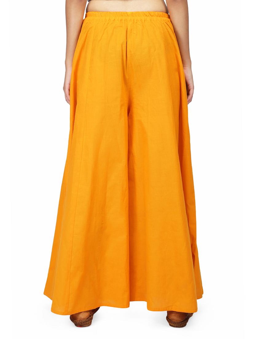 yellow cotton palazzos - 14205808 - Zoom Image - 3